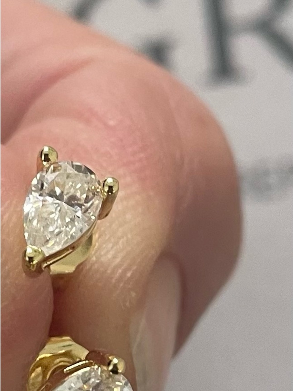 Moissanite Pear shaped earrings 0.5ct